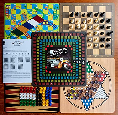Merchant Ambassador 491160326 Classic Games, Enjoy 100 Different Games, Includes 5 Double-Sided Playing Boards thumb #4
