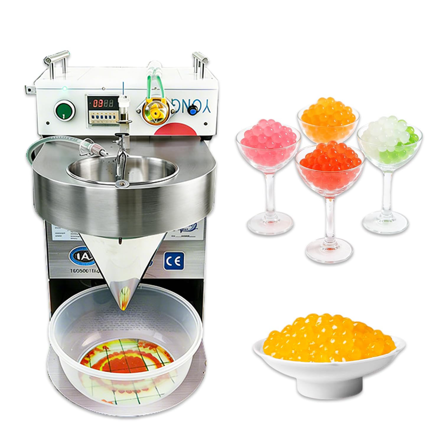 WTRYRN Commercial Automatic Popping Boba Equipment, Tapioca Pearl Forming Tool, High 30-35kg/h Output, Easy Detaching & Washing, Fit for Mobile Stalls and Cafes 2
