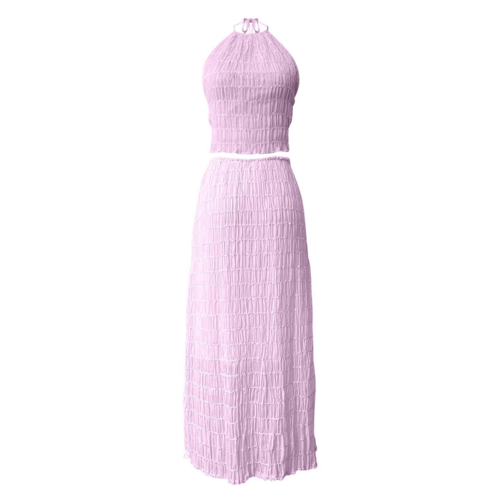 Vestido de verano 2026 elegante de gasa plisada con cuello y cuentas de madera para mujer, vestido de invitada de boda, vestido de fiesta