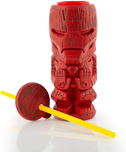 Miniatura 4 de Geeki Tikis Marvel Iron Man - Vaso de plástico coleccionable oficial de Marvel, estilo Tiki con capacidad para 22 onzas
