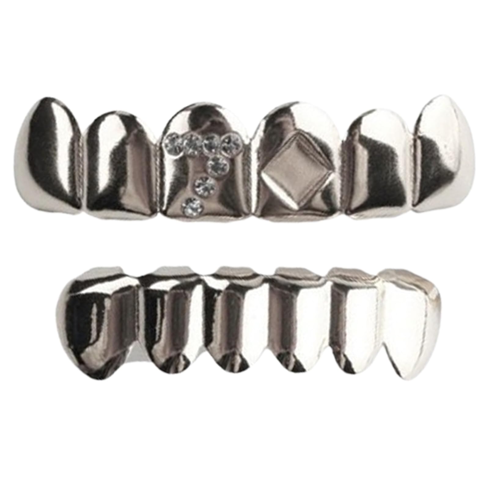 Qiwenr Hip Hop Teeth Grills, Rapper Braces, Bottom Grills, Hip Hop Custom Fit Polished Teeth Grillz