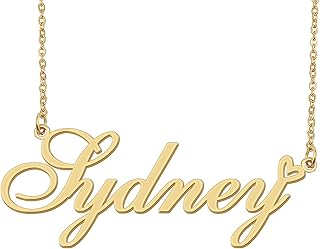 Aoloshow Personalized Heart Name Necklace Gold Custom Any Names Stainless Steel Jewelry for Womens Graduation