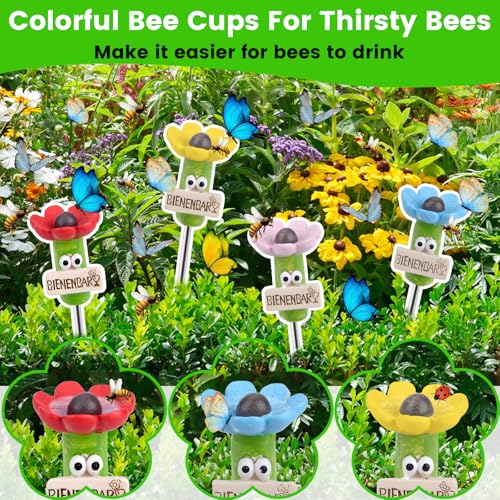 Insektentränke, 4 Stück Bienentränke für Den Garten, Cups for Bee, Insektentränke Garten für Insekten, Bienentränke für Durstige Bestäuber, Hummeln Landeplatz Garten Terrasse Balkon