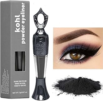 Powder Eyeliner, Handmade 100% Natural eyeliner powder, Intense Color, Long-Wearing, Smudge-Proof(Black，1Pcs)