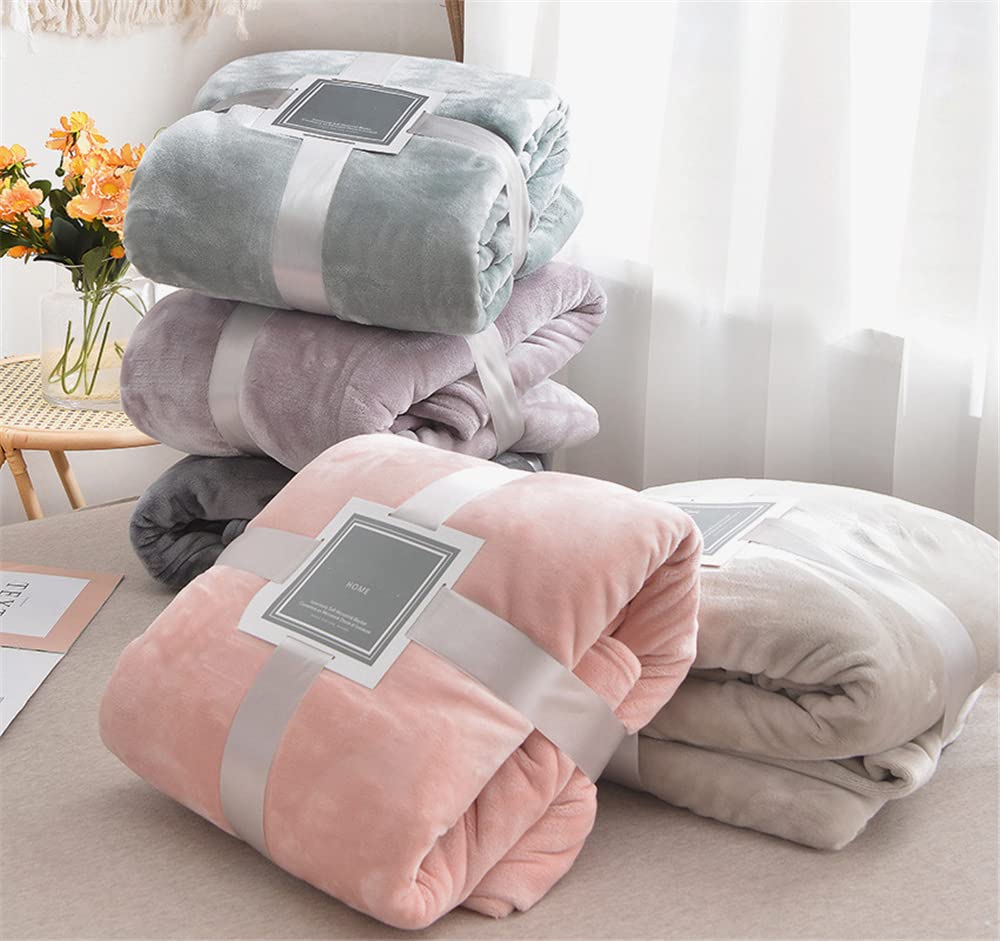 FANSU Coperta Plaid In Flanella Morbida 180x200 Cm – Pile Di Lusso In Microfibra Leggera, Calda Per Divano, Letto, Campeggio (Blu)
