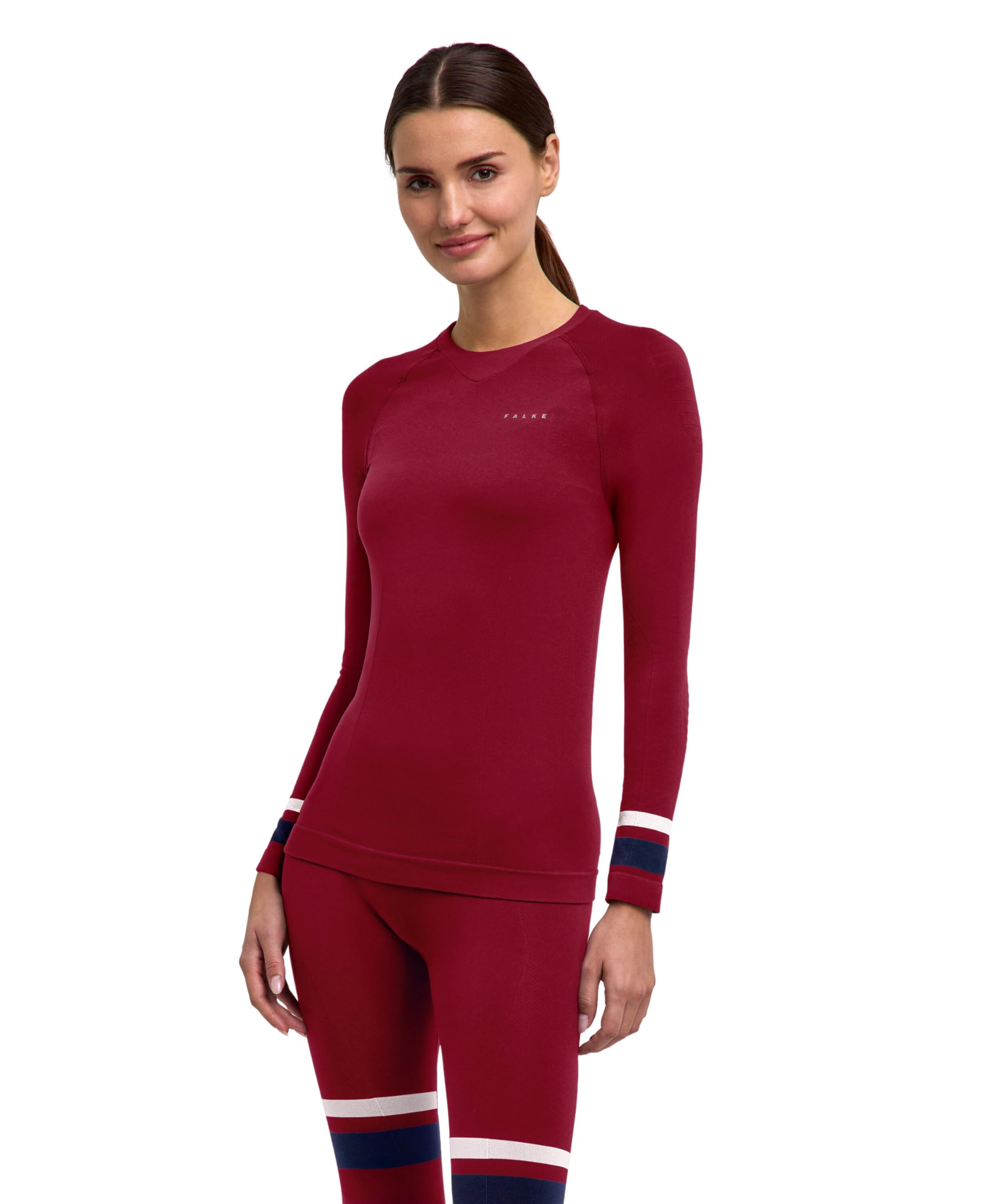 FALKE Mujer Maximum Warm Round Neck Camiseta técnica Deportiva Manga Larga para climas fríos a Muy fríos Secado rápido Transpirable sostenible Hilo Funcional 1 Pieza
