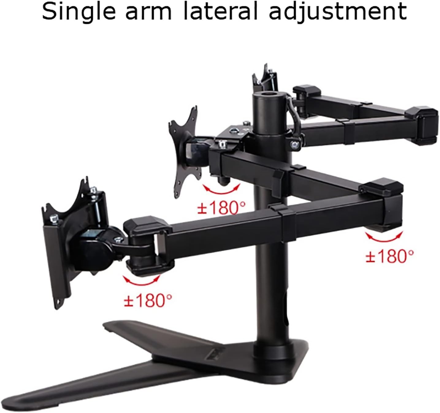 Triple Monitor Stand Mount,Free Standing Heavy Duty Fully Adjustable Mount for 3 Screens, 75, 100mm Compatible