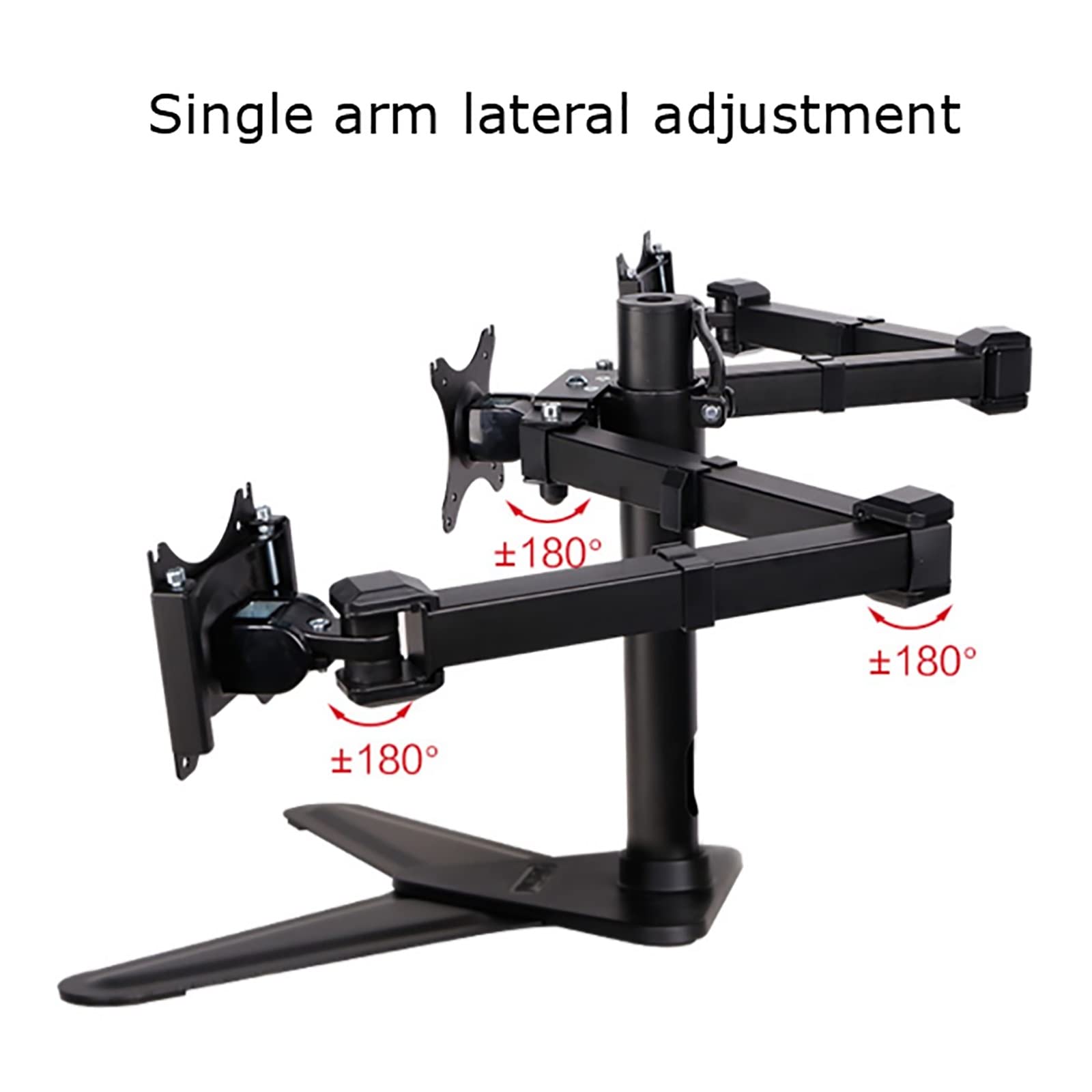 Supporto per Tre Monitor, Autoportante, Robusto E Completamente Regolabile per 3 Schermi, Compatibile con Schermi da 75 E 100 Mm.