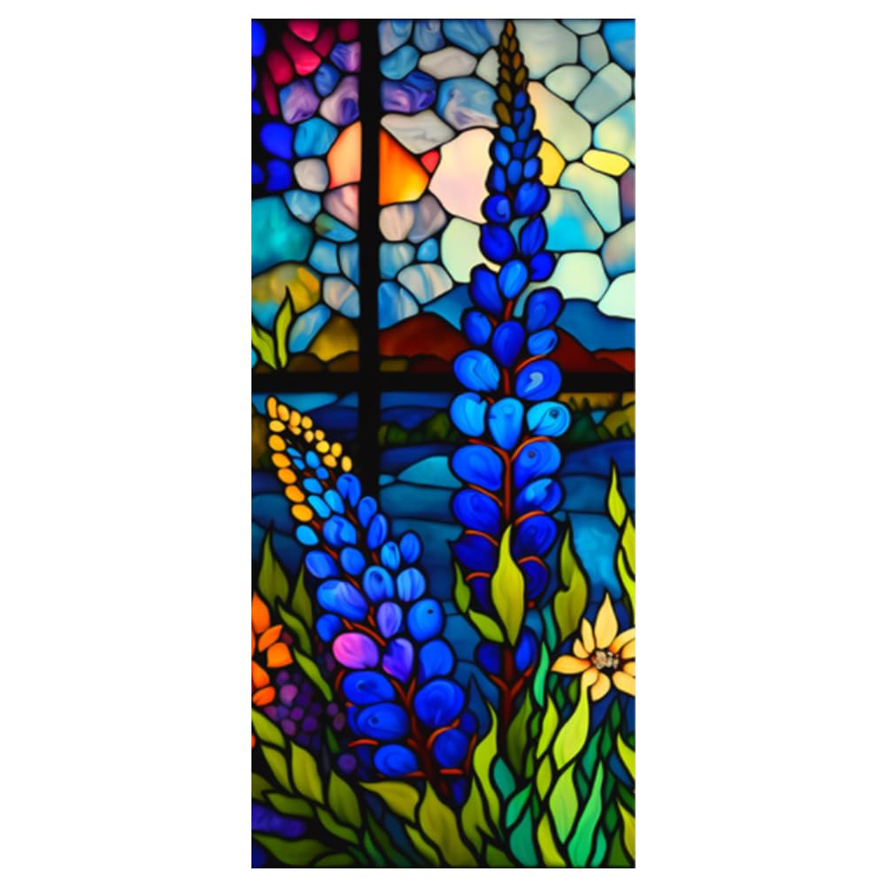 Autocollants muraux à fleurs colorées décoration rétro fenêtre et film statique PVC salle de bain