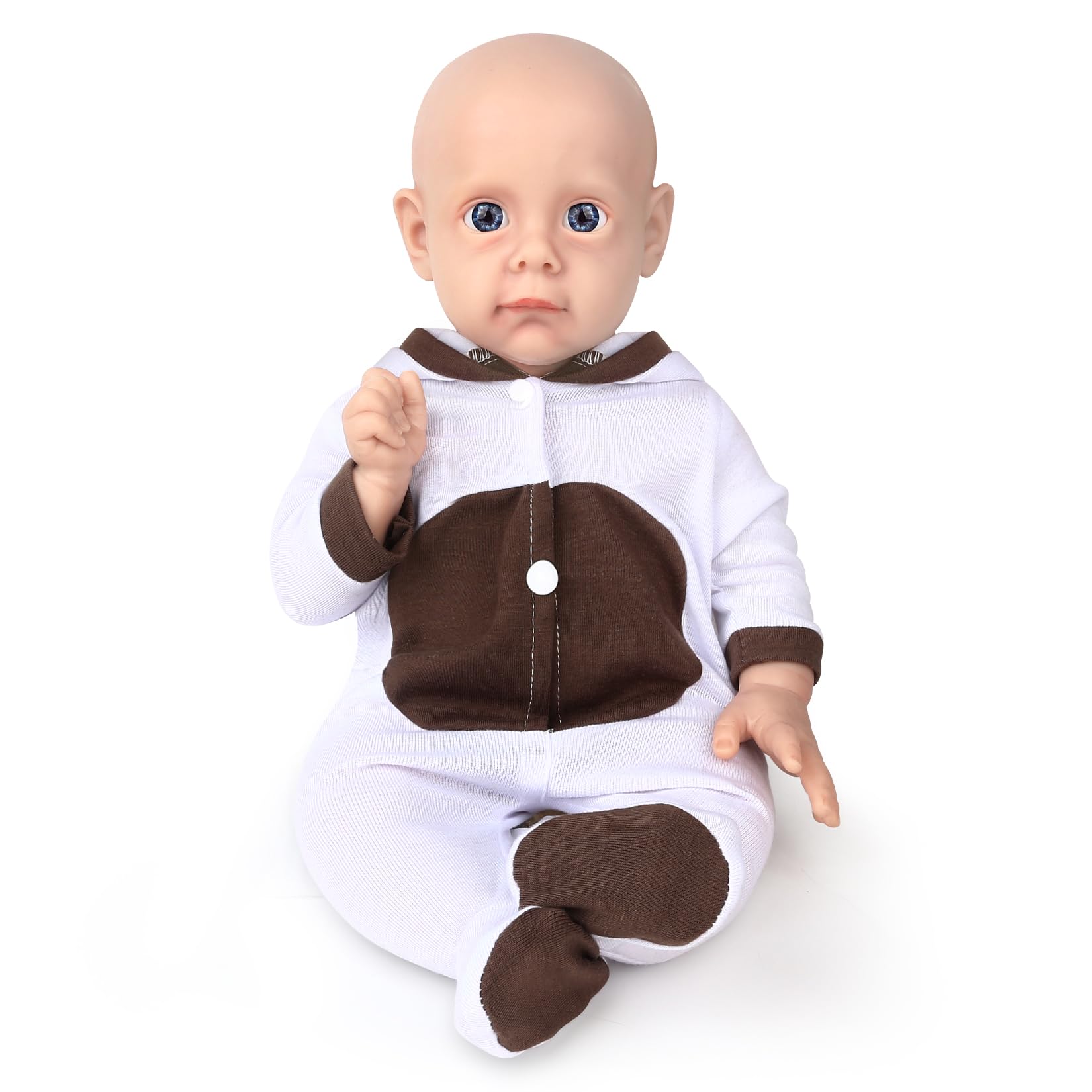 Vollence 20.5 inch Realistic Full Body Silicone Baby Dolls, Not Vinyl Dolls,Newborn Real Reborn Silicone Full Body Dolls Stress Relief Hand Made Gifts for Kids,Birthday Girl, Painted Nude