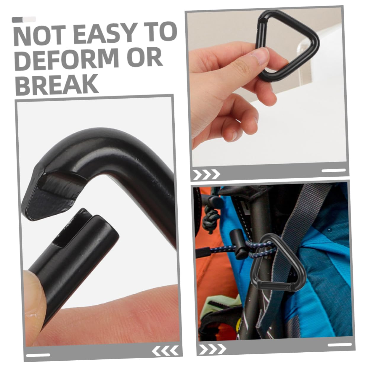 BESTonZON Aluminium Clips De Carabiner Robustes pour Escalade Et Activités Extérieures Boucle Multifonctionnelle pour À Et Accessoires Noir