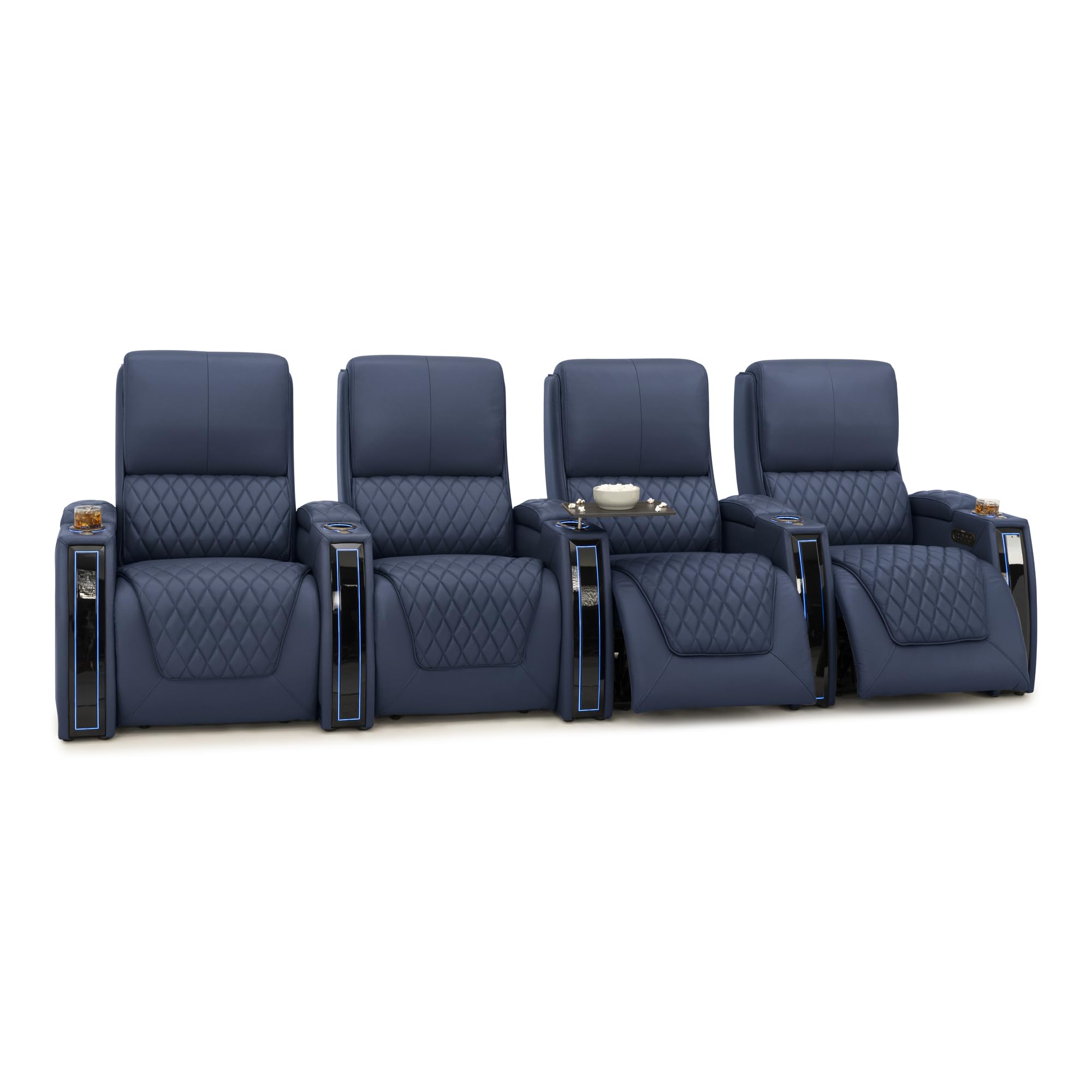 Seatcraft Apex Home Theater Seating Navy Blue Row of 4