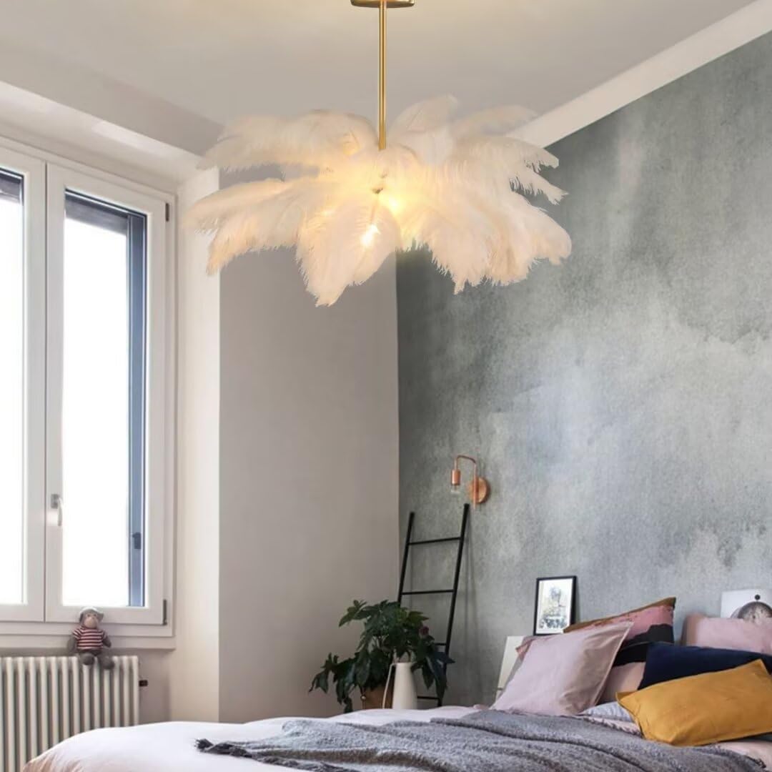 Grote hanglamp Eos Esther van veren