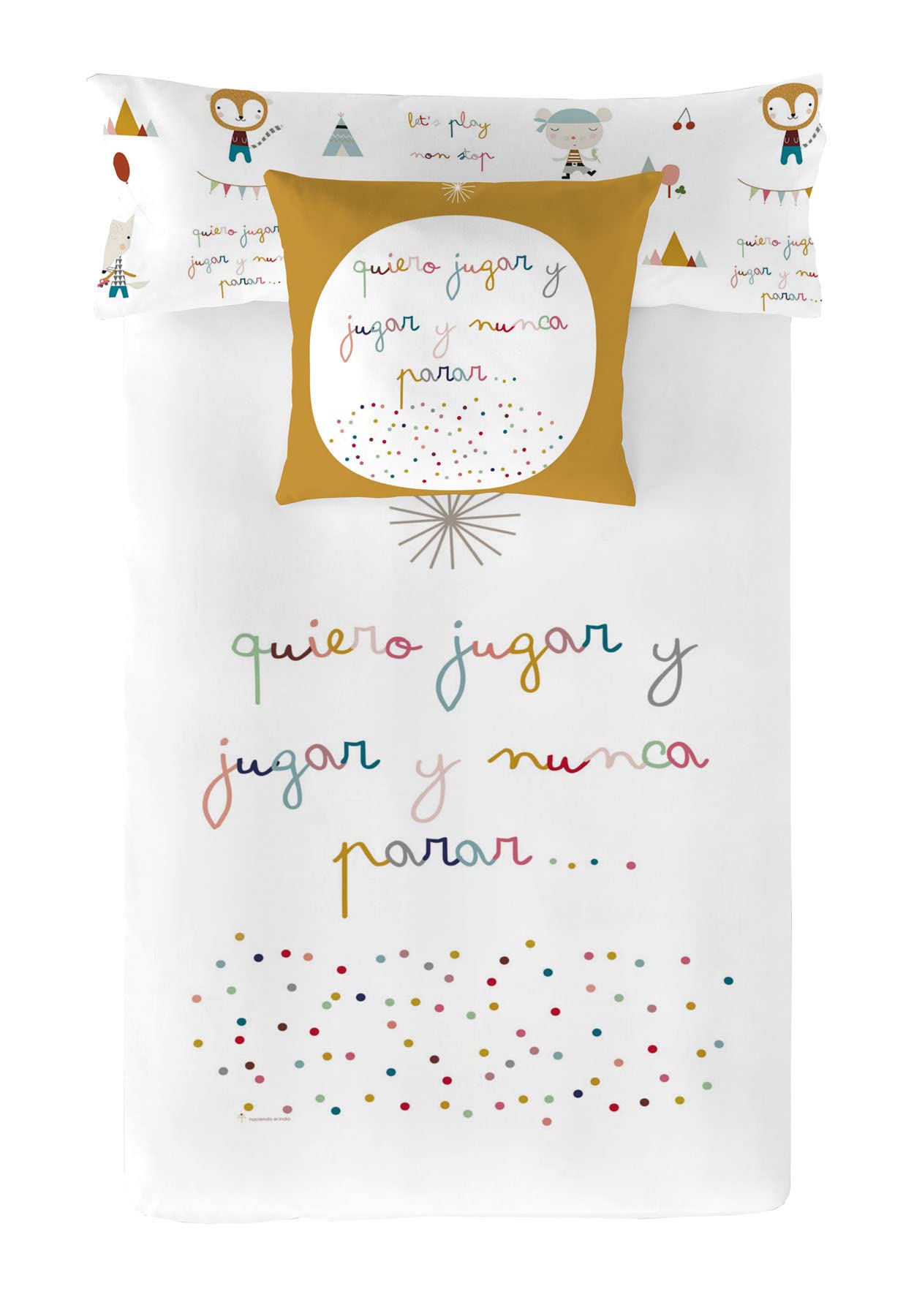 HACIENDO EL INDIO Funda nórdica Reversible Jugar Cama 90