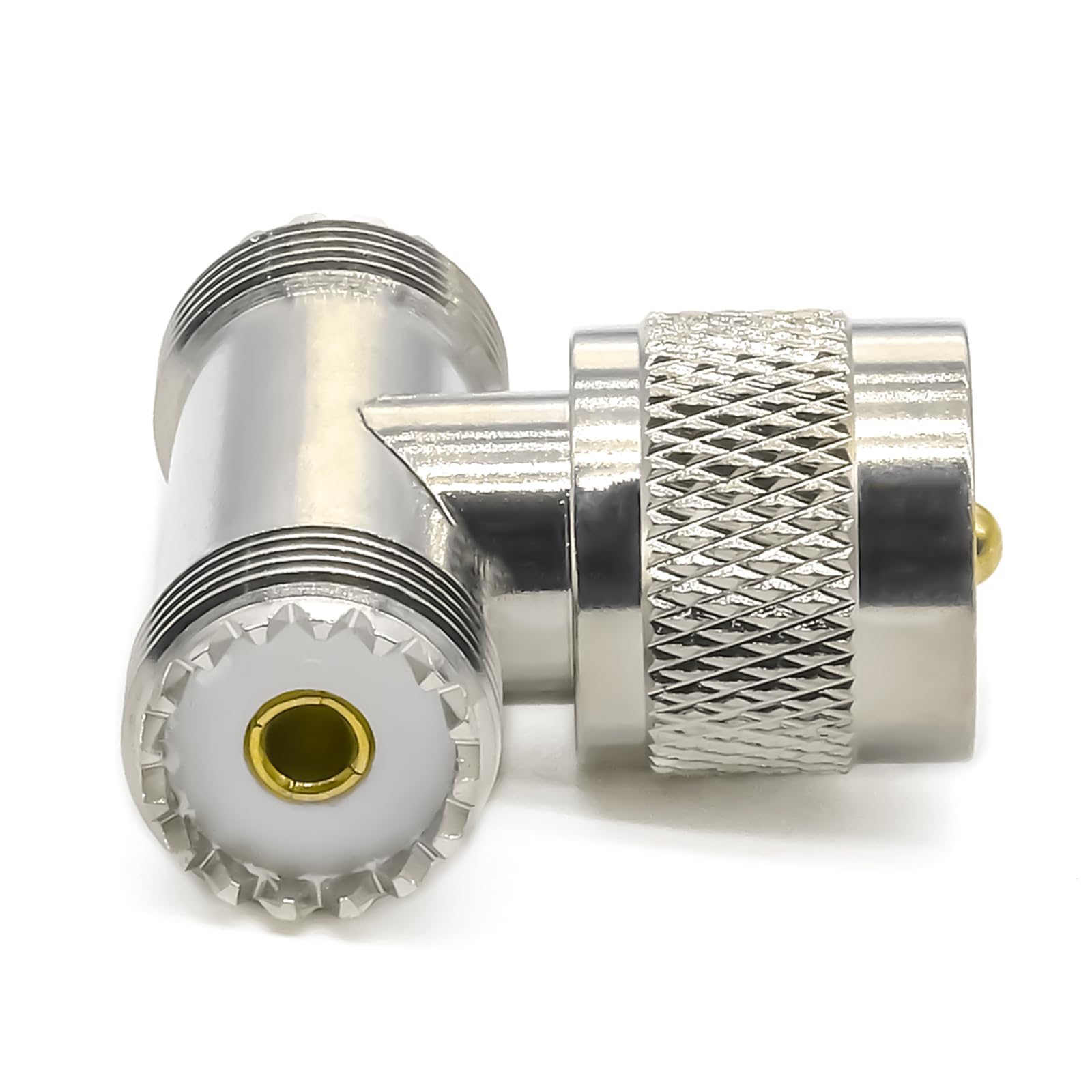 2 sztuki UHF-T PL259, 3-drożny rozdzielacz UHF, wtyczka SO239 na dwa gniazda PL259-adapter koncentryczny, SO239 potrójny trójnik do urządzeń radiowych, urządzeń wideo i anten