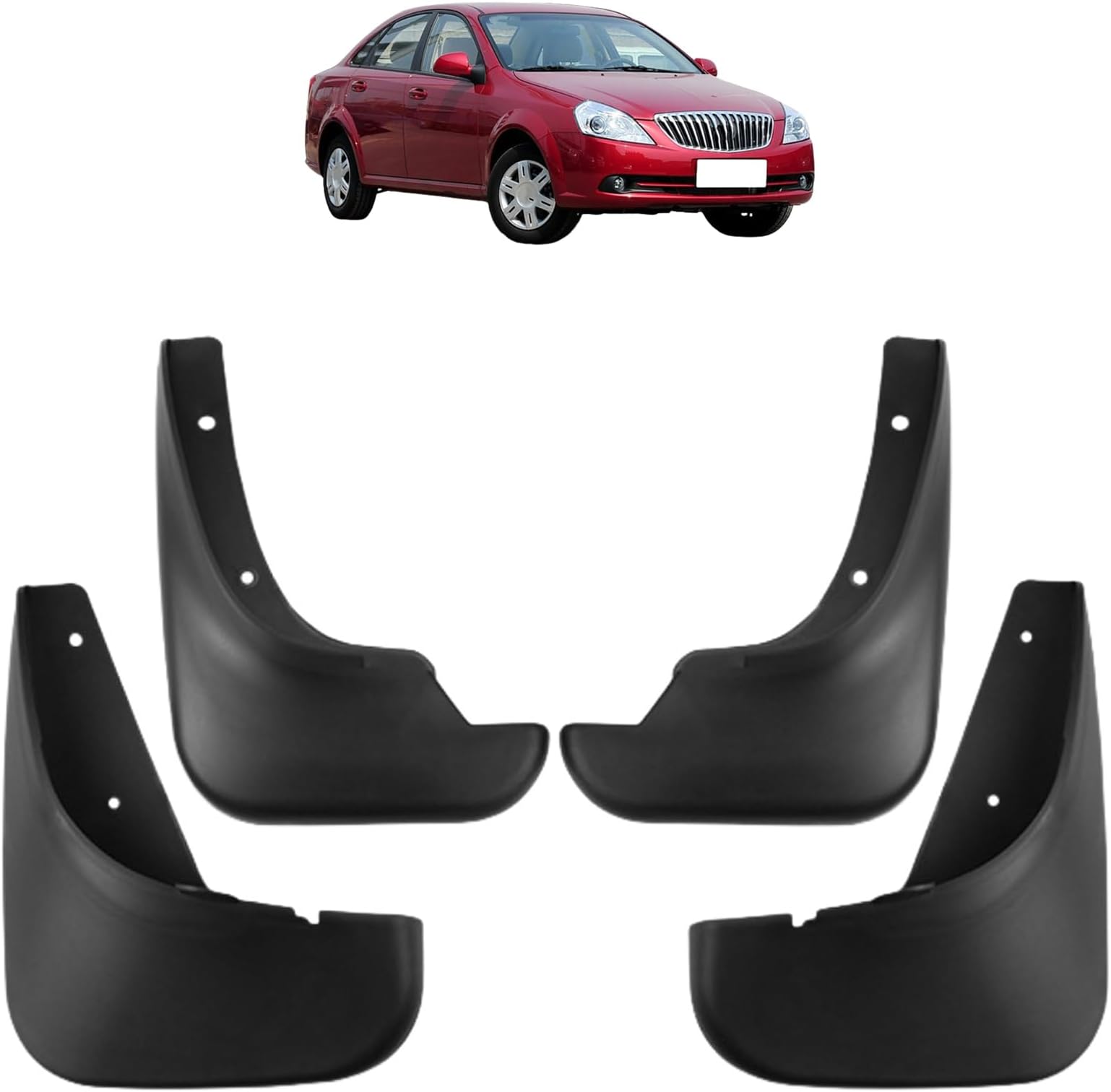 Car Mud Flaps for Buick Excelle 2008-2017, All Weather Fender Guard Splash Guards Front and Rear Set Accessories