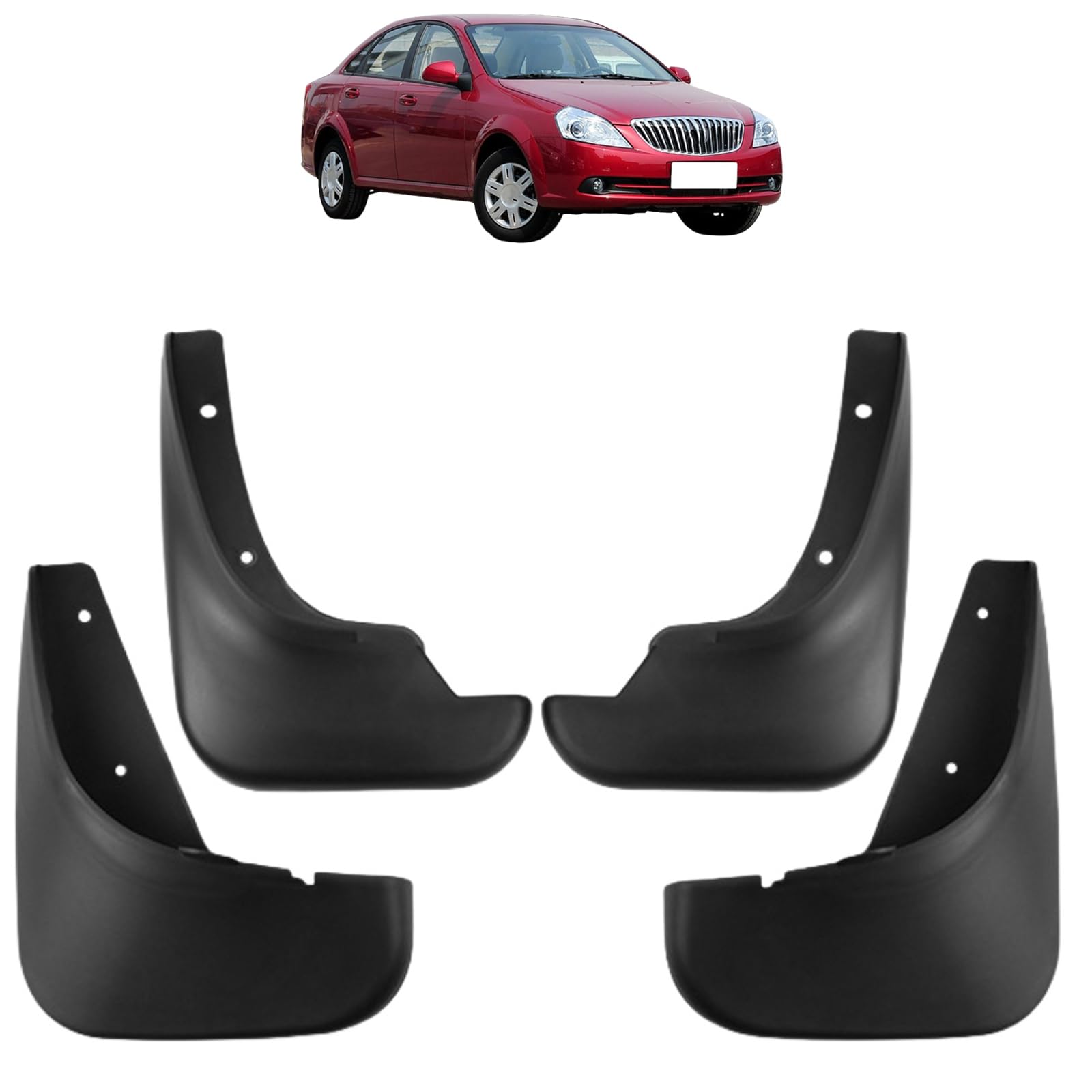 Car Mud Flaps for Buick Excelle 2008-2017, All Weather Fender Guard Splash Guards Front and Rear Set Accessories