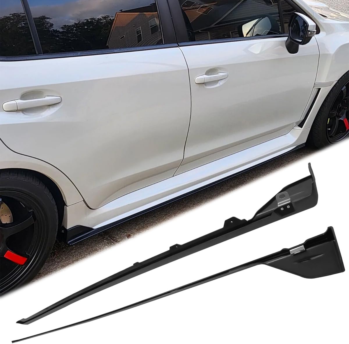 Side Skirts Fit for 2015-2021 Subaruu WRX STI 4-Dr Sedan Rocker Panels Body Kit