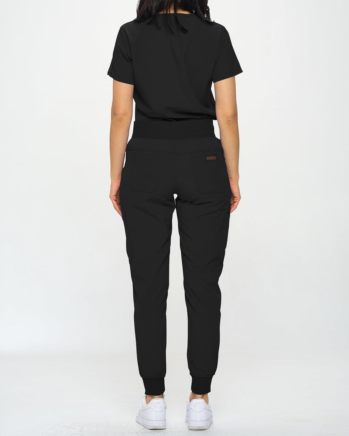 Slim Fit Stretchy Scrubs Women's Jogger Scrub Set Slim Jogger Scrubs with Tuck-In Top for Women - Image 4