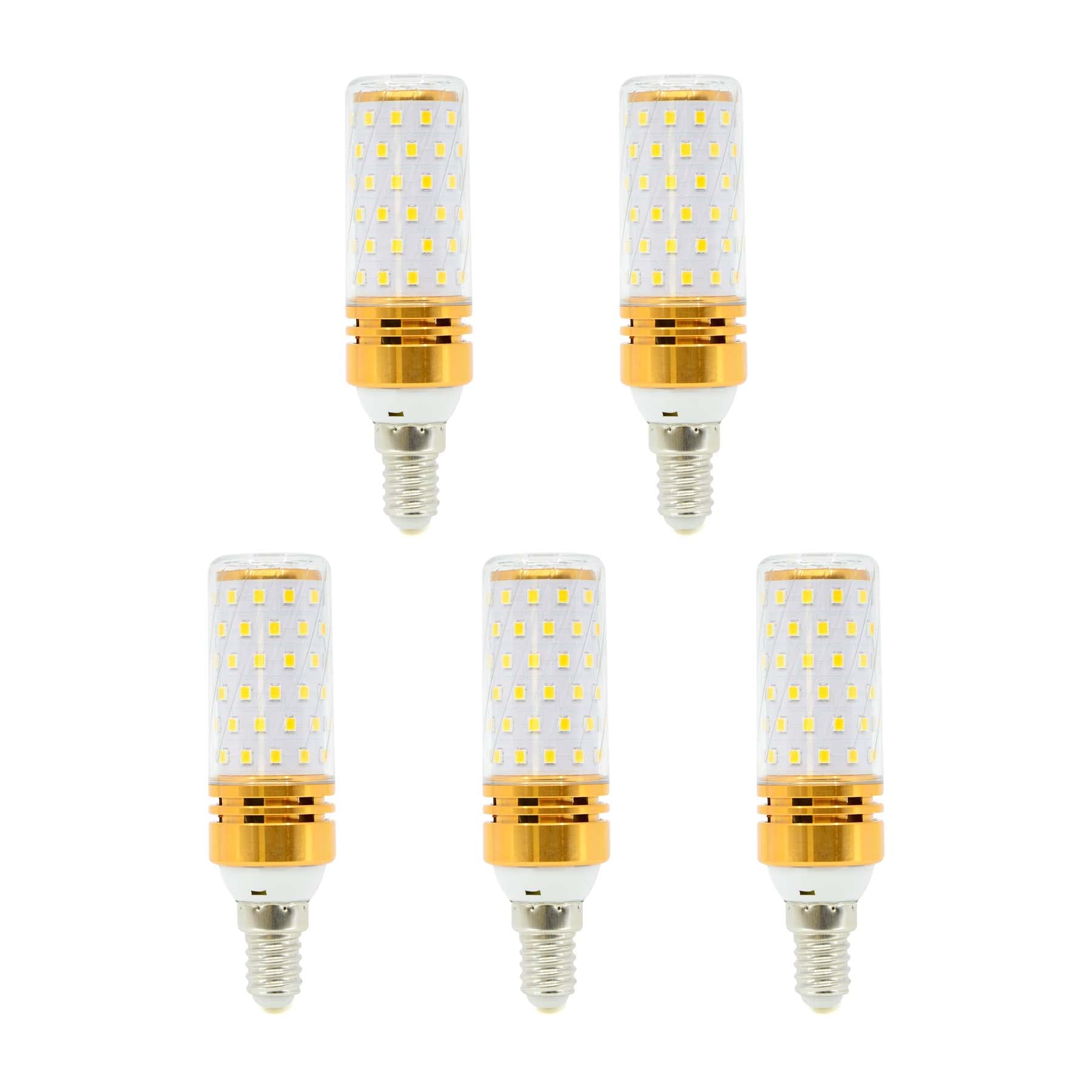 G.W.S® E14 Small Edison Screw LED Corn Bulb, 16W 2016Lms Warm White 3000K, 360° Beam Angle, Pack of 5