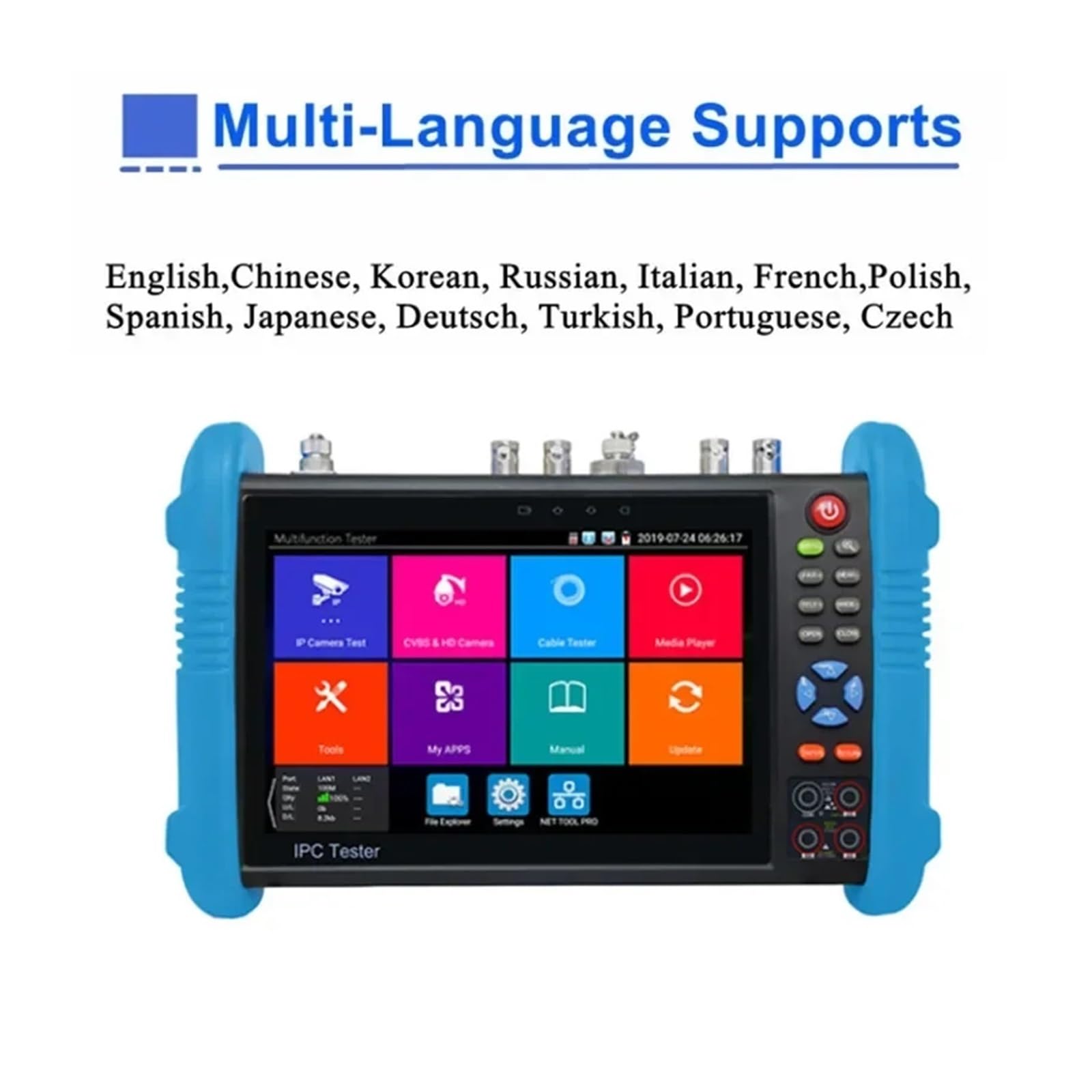 CCTV Tester, IPC-9800Pro CCTV IPC Tester Supporta Test Telecamera IP 8K 8MP AHD TVI SDI CVI VGA HDMI Wifi RJ45 Cavo TDR