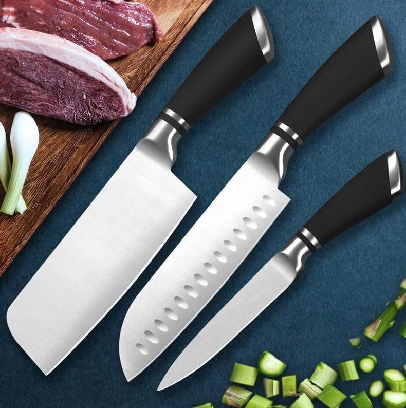 Image of Knife, Butcher Knife, Meat Cleaver Knife Chopping, Cooking Chef Butcher Knife, Sharp Santoku Knives, Kitchen Tools Utensils Nakiri, Blade 12 in (Pack of 3)