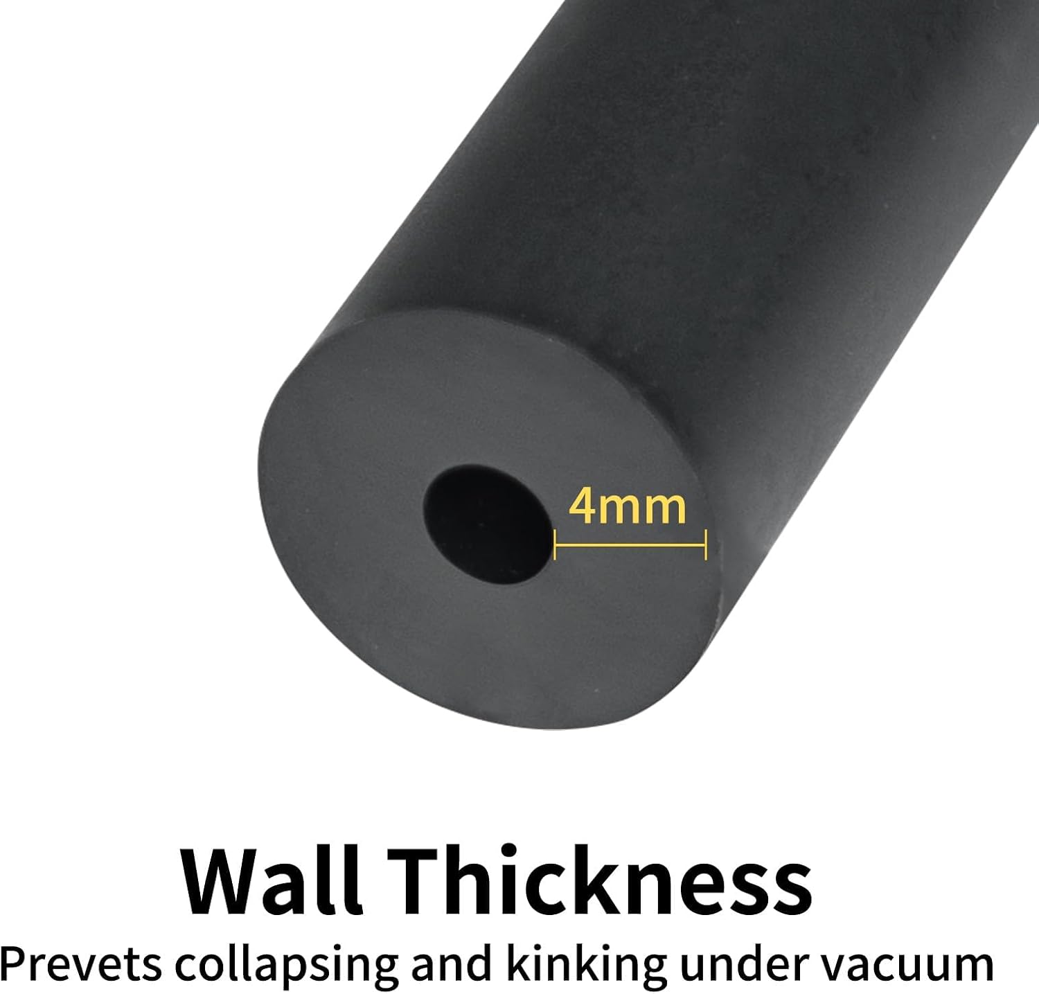 Unicaravan Silicone Vacuum Hose 10FT ID 1/4" (6mm), Wall Thickness 4mm,Matte Black Tubing, Automotive Marine & Industrial Use