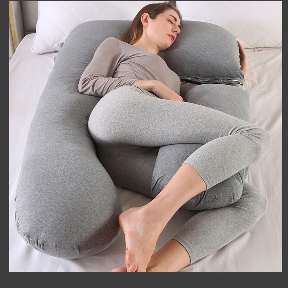 Long U Shaped Full Body Cuddly Comfort Pregnancy Support Pillow Maternity Pillow for Side Sleeper, Pregnancy Body Pillow with Washable Cover 140 * 70CM,Green,140 * 70