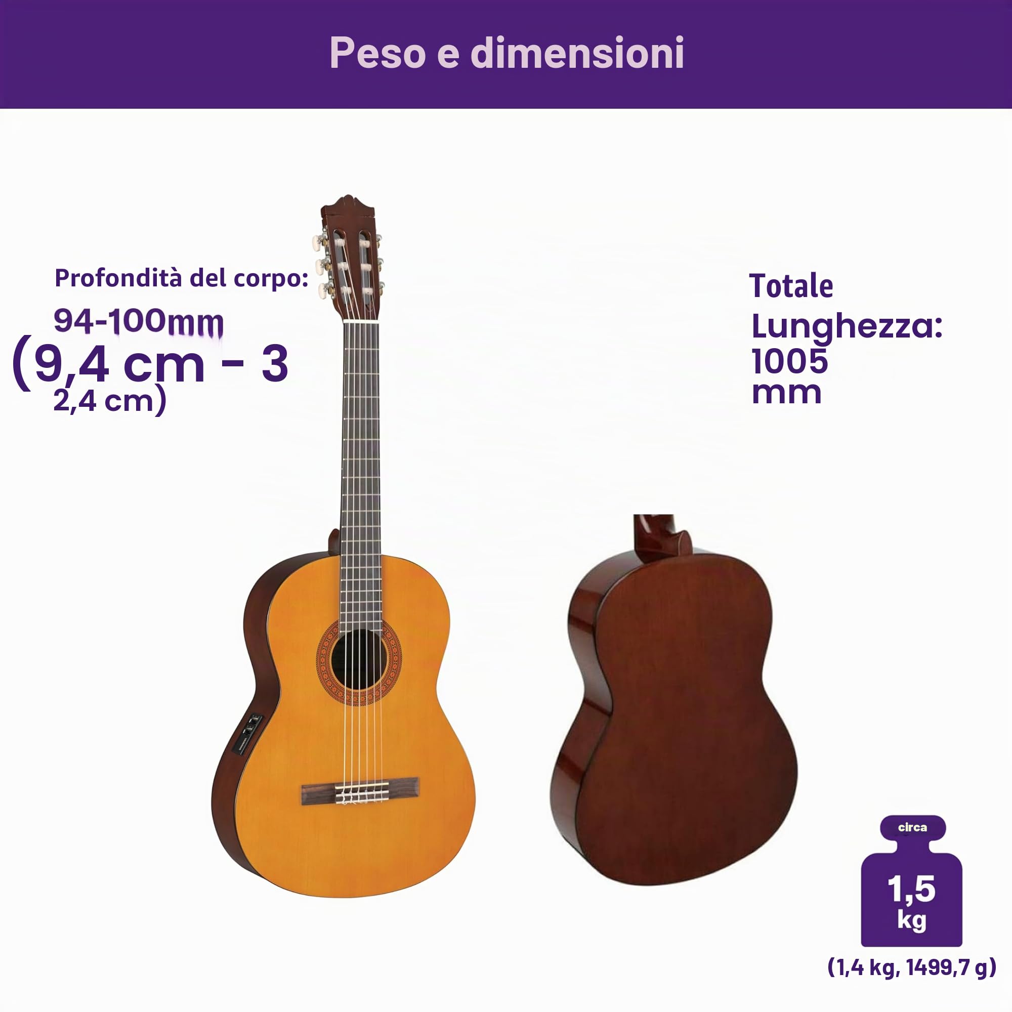 Yamaha CX40II Chitarra Acustica con Pickup