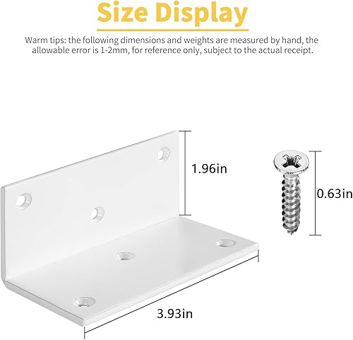 Miniatura 2 de Soporte de ángulo de soporte en L, soporte de ángulo recto de hierro, soporte de ángulo de metal de 4 x 2 pulgadas, grosor de 0.118 in, soporte de