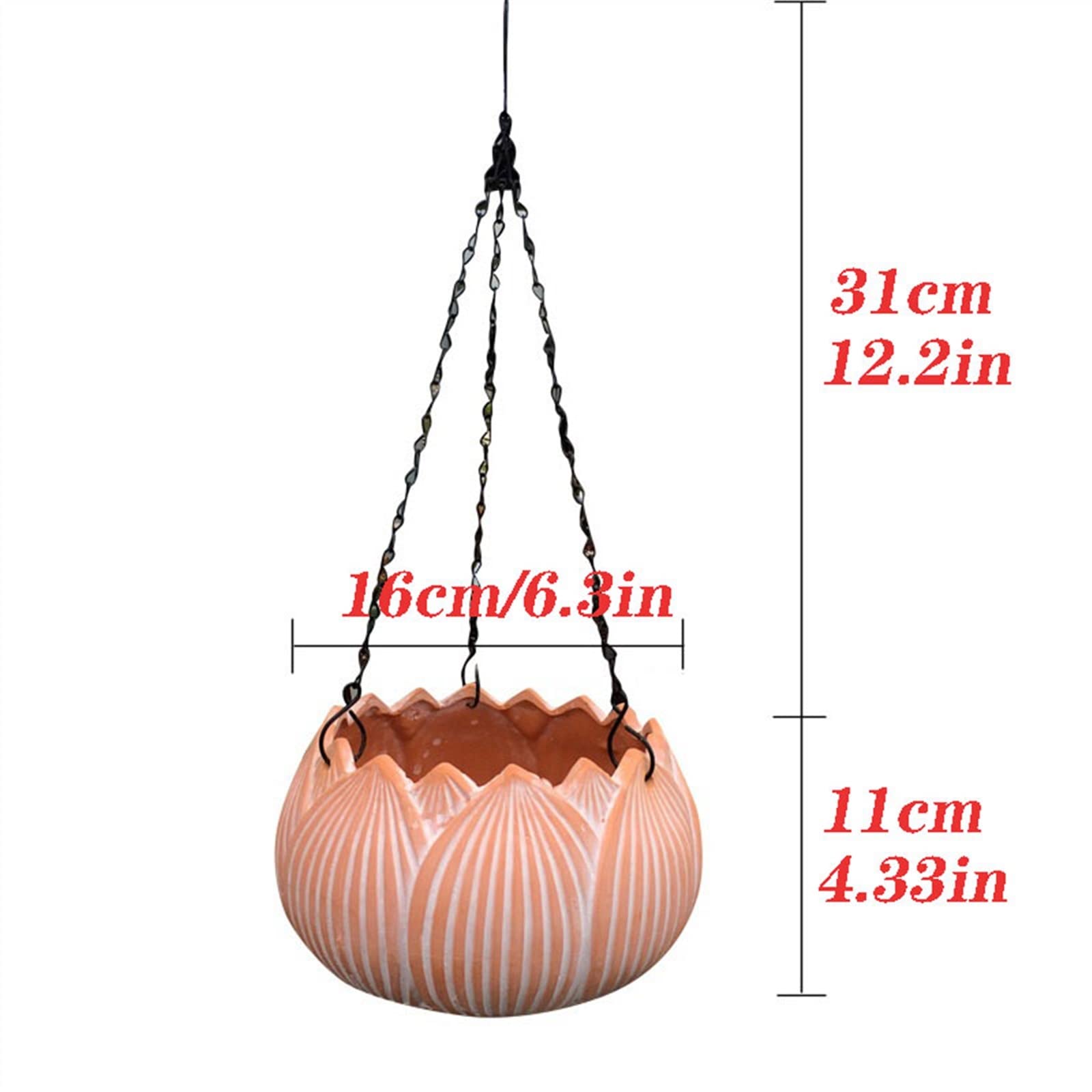 SUNESA Doniczki na kwiaty, kreatywna doniczka wisząca w kształcie lotosu, czerwona ceramiczna doniczka na kwiaty, oddychająca doniczka ceramiczna, doniczka na sukulenty, do zawieszenia