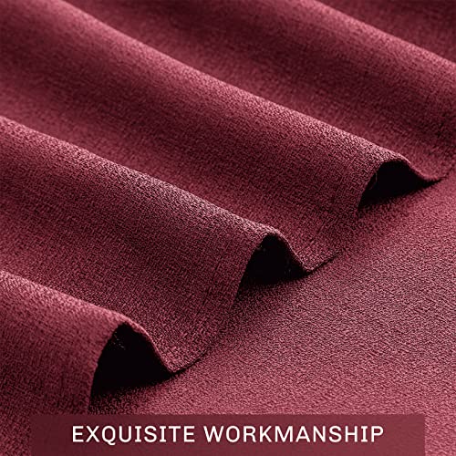 Rideaux semi-transparents bordeaux Melodieux effet lin 114 cm pour petite fenêtre cuisine