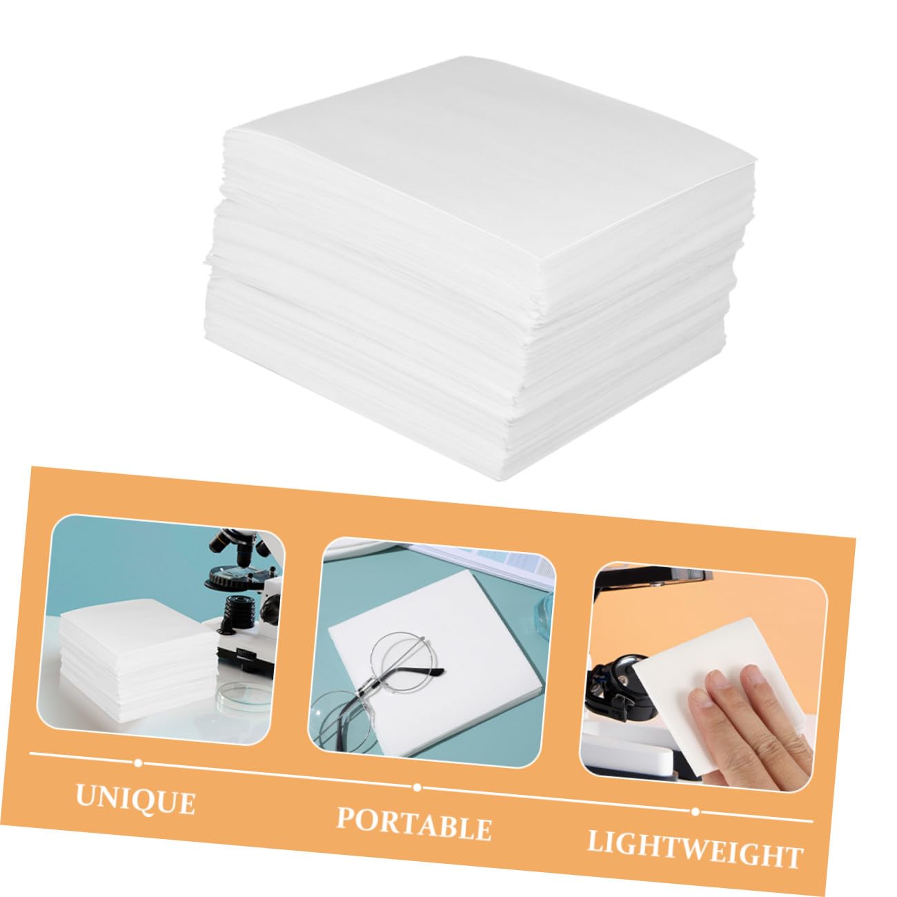Panni per Pulizia Lenti Non Tessuto 1200 Pezzi Bianco | Microscopi ed Elettronica, Assorbimento Olio Elevato, Uso Versatile in Laboratori e Strutture Mediche