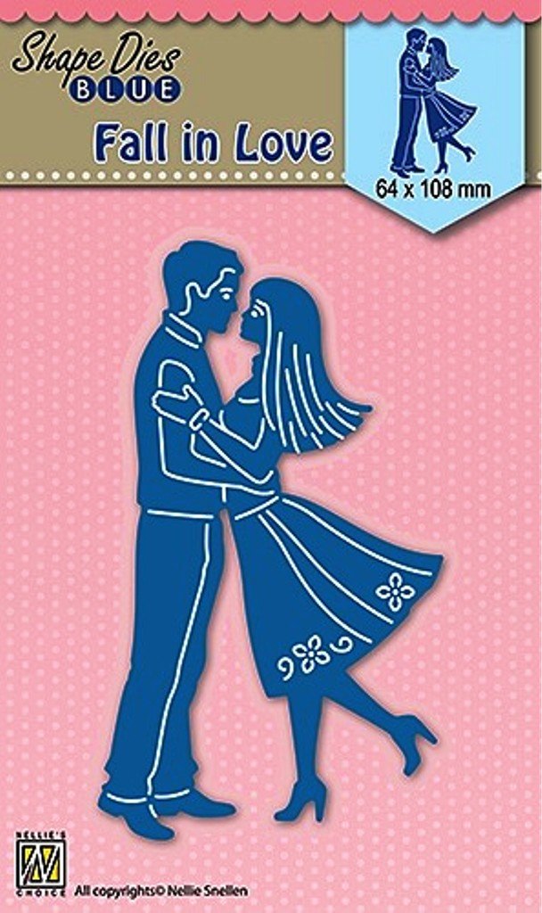Nellie's Choice Cutting, Couple Shape Die, 6.4 x 10.8 cm, Card Making Supplies, Metal Dies for Scrapbooking, DIY and Paper Crafts, Blue, 64x108mm