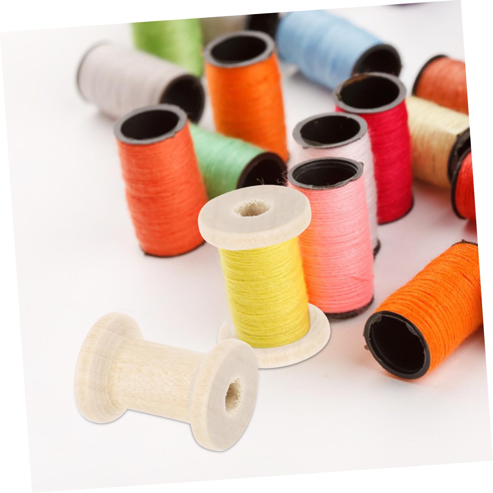 Pack De 20 Carretes De Madera Retro – 3 Cm, Color Madera – Ideales Para Manualidades, Bricolaje Educativo Y Juguetes Creativos Para Niños