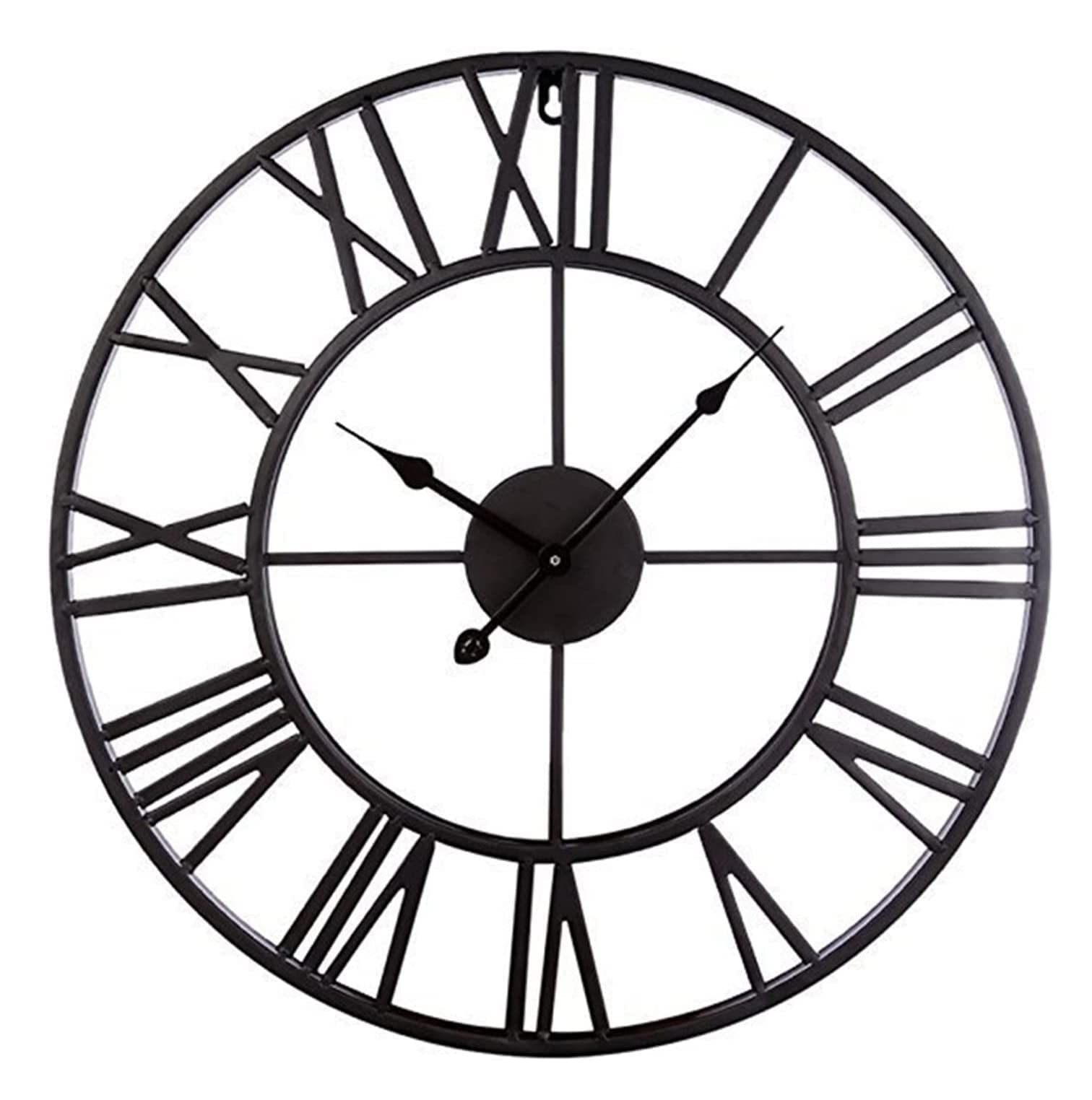 Zegary ścienne Zegar ścienny Metalowe Nowoczesne Zegary Ścienne Na Baterie Cichy Zegar Z Cyframi Rzymskimi Do Dekoracji Ścian W Domu Biurowym Zegary ścienne (Color : Blu, Size : 60 * 60cm)