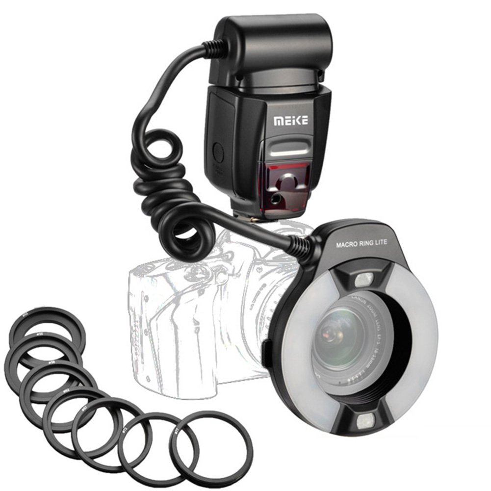 meike-mk-14ext-led-e-ttl-macro-flash-ring-per-canon-5d-ii-iii-6d-7d-60d-70d-700d-slr-con-adapter - Dettaglio