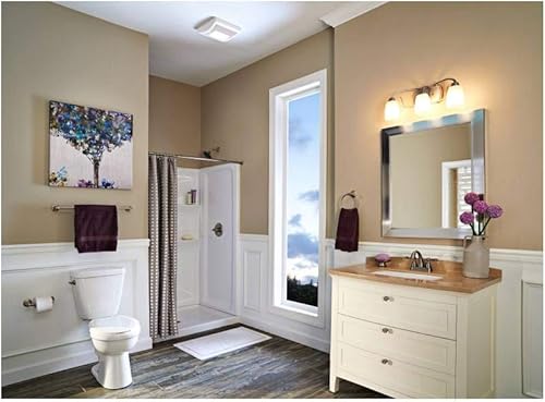 Miniatura 4 de Broan-NuTone Ventilador de ventilación A70L con luz e instalación en la habitación, 70 CFM, esmalte pintado blanco 2.0 Sones