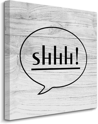 COCOKEN Shhh - Póster de pared colgante en lienzo con cita motivacional, pintura de casa de campo, decoración de pared para dormitorio, baño, regalo