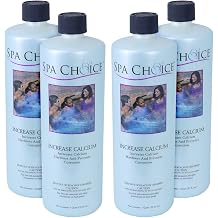 SpaChoice 1-Quart 4-Pack Premium Liquid Calcium Hardness Increaser Hot Tub | Rapidly Increases Calcium Hardness, Concentrated Calcium Chloride, 1 oz per 500 gallons raises hardness 10 ppm, Made in USA