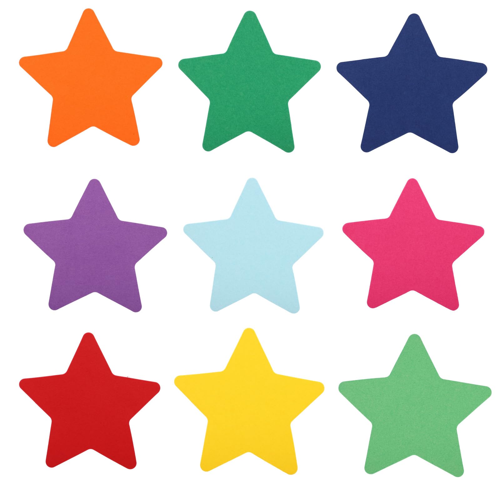 200pcs Colorful Star Cutouts, 4in/10cm Double Sided Paper Cardboard Star Shape Die Cuts Cut Out for Classroom Bulletin Board Party Wall Decor Decoration & DIY School Craft Projects (9 Colors)