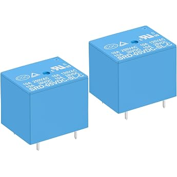 Heschen - PC Relay SRD-05VDC-SL-C DC5V Coil SPDT 10A 250VAC 5 Pin Terminal 2 Pack