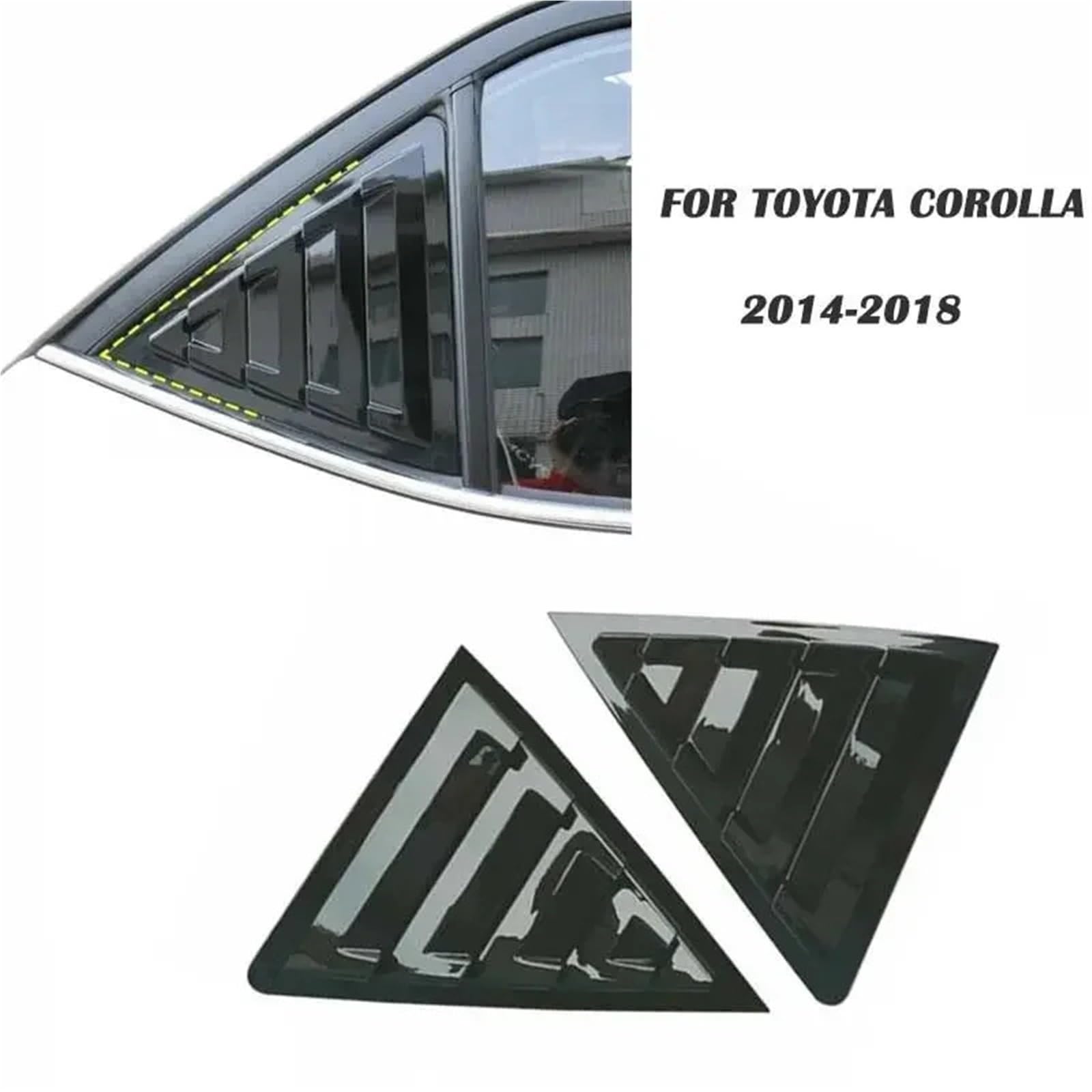 Pasuje do Toyoty Corolli 2014-2018, tylnej żaluzji, osłony bocznej szyby, naklejki ozdobnej, wlotu powietrza ABS, włókno węglowe, czarny, auto Spoiler Migawki Tylnej Szyby(Gloss Black)