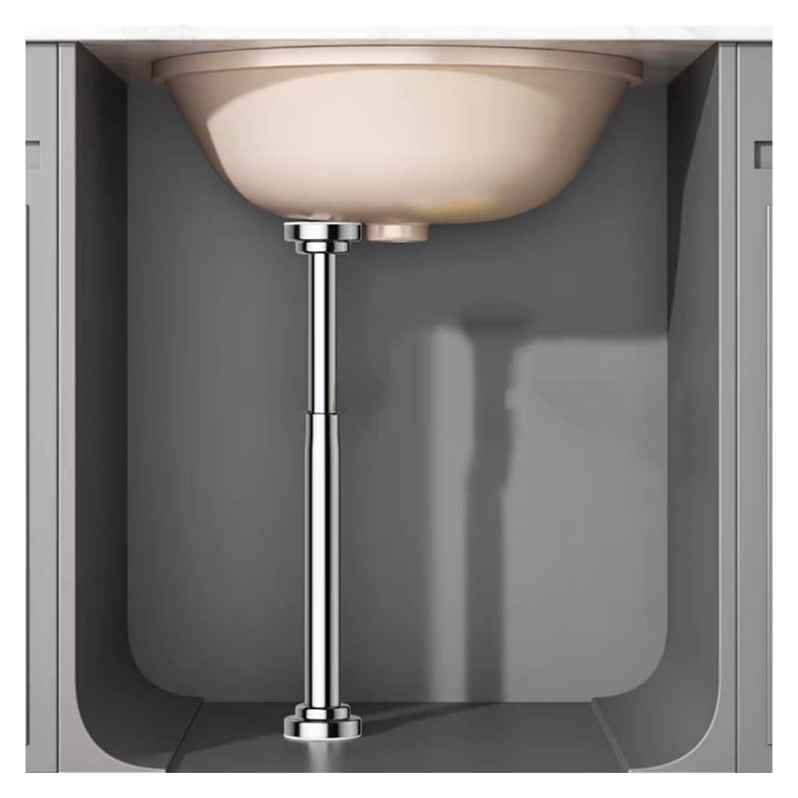 DHetyE Sink support legs Adjustable Undermount Basin Brackets Support LegsStainless Steel Rod(Height 40 70 cm(15.7" 27.6"))