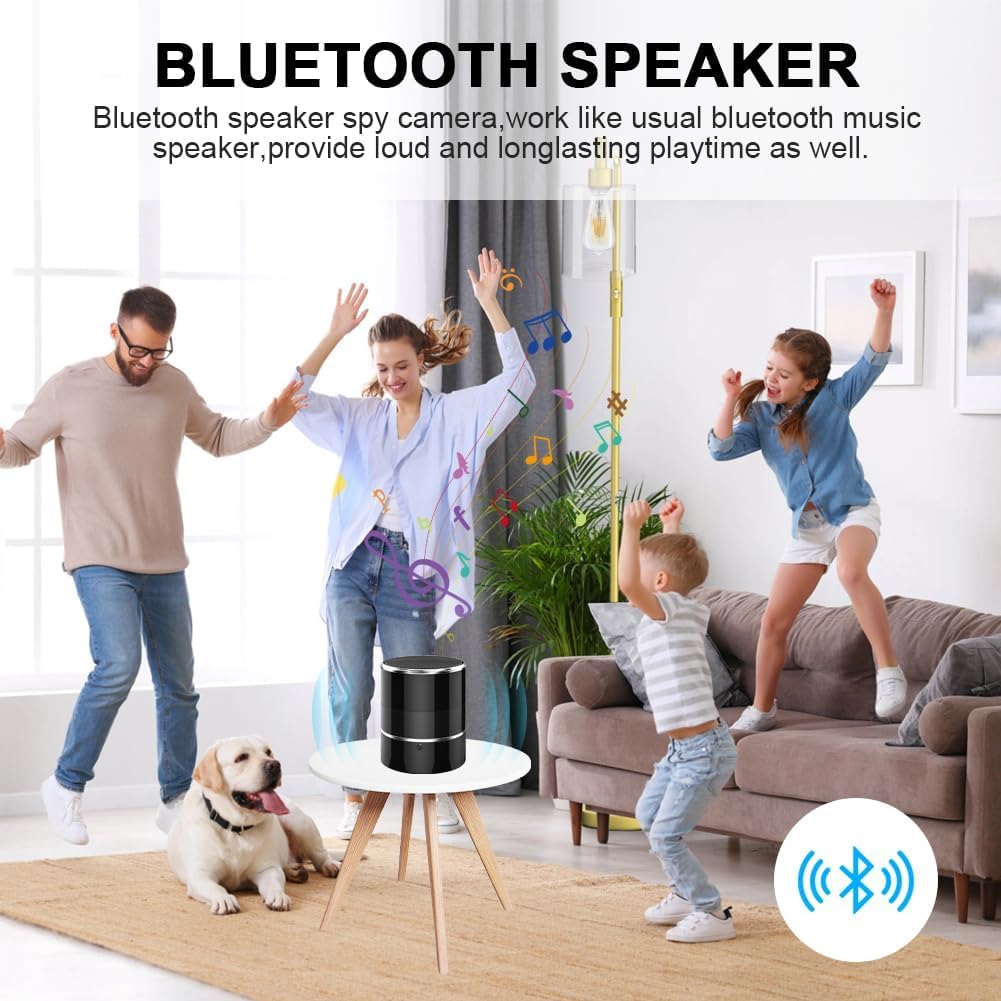 Telecamera Spia Nascosta 1080P HD WiFi Altoparlanti Bluetooth Vista in Tempo Reale Nanny Cam Rilevamento di Movimento Videoregistratore Wireless Spy Cam per Interno