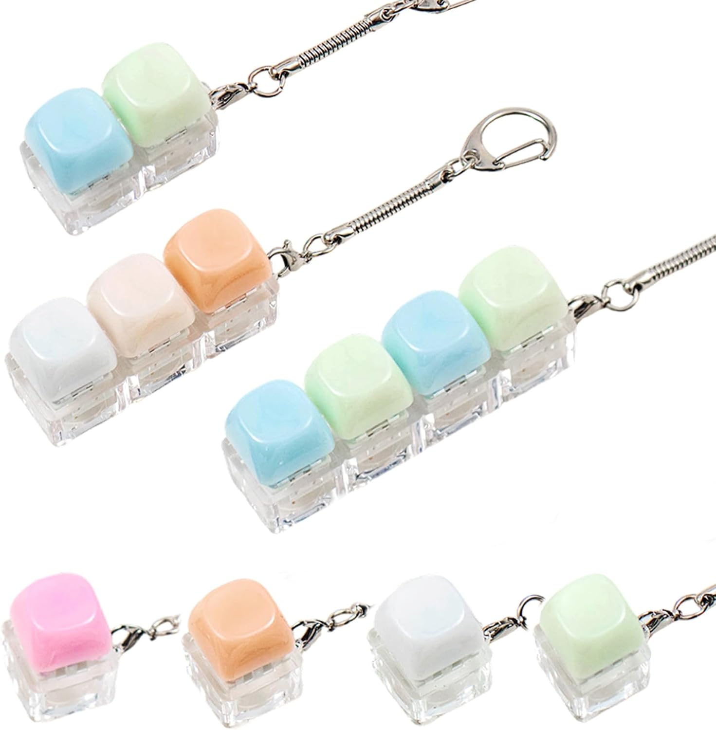 Keyboard Fidget Toy - 7PCS Clicky Keyboard KeychainFidget Toy Stress Relief Keyboard Fidget Clicker