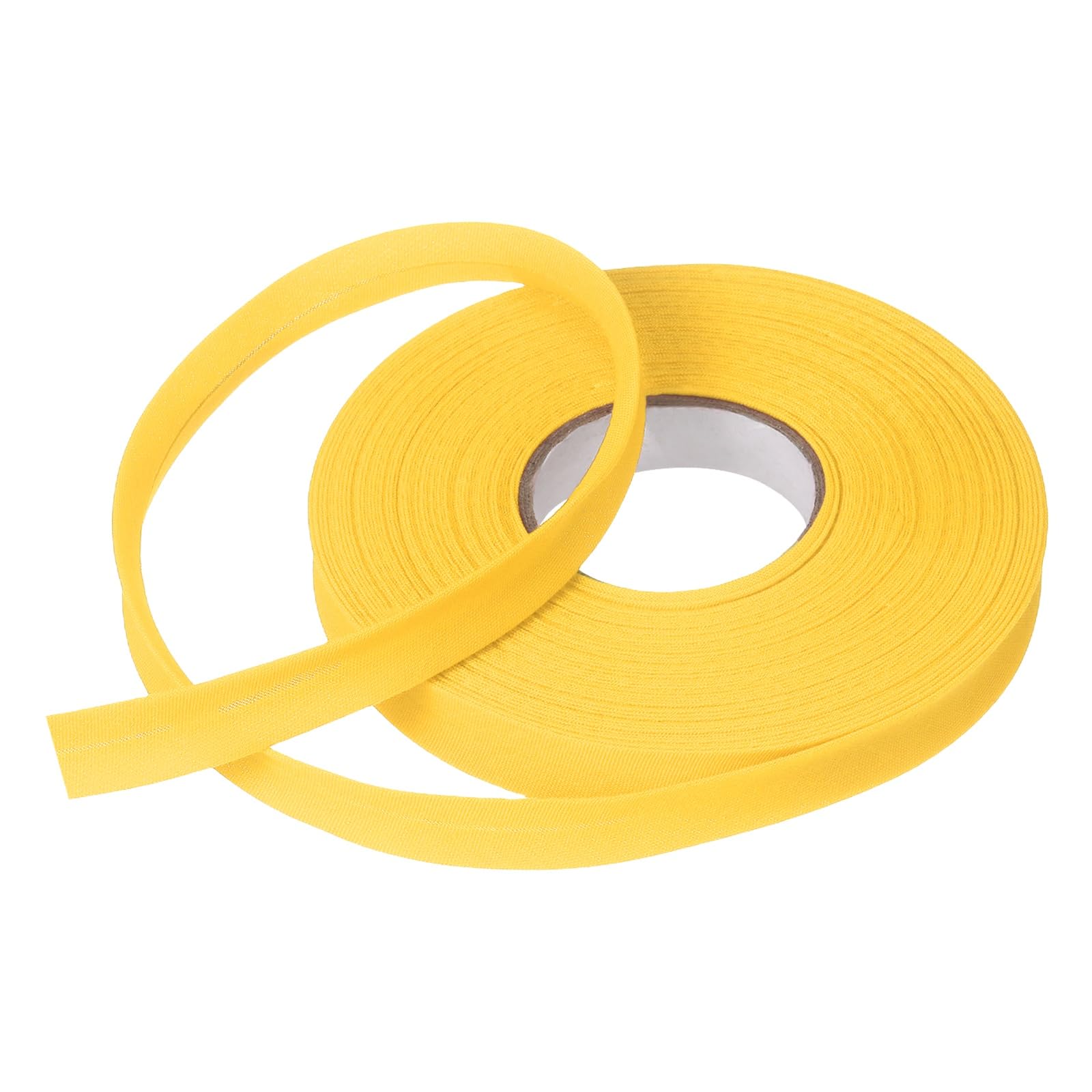 sourcing map 1/2 Inch Single Fold Bias Tape Polyester Continuous Bulk Bias Tape for Sewing,Seaming Quilting Hemming Binding Crafts (Yellow 15 Yards) โ image 1