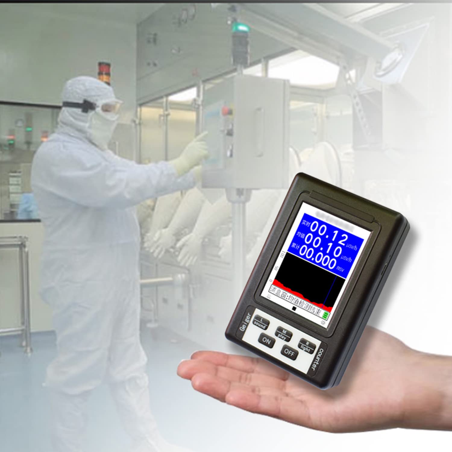Contador Geiger, Detector de radiación con Sistema de Alarma automático, Prueba de Rayos X, Pantalla Grande de 2,8 Pulgadas, Dispositivo de Alarma de dosis, Detector de radiación Nuclear