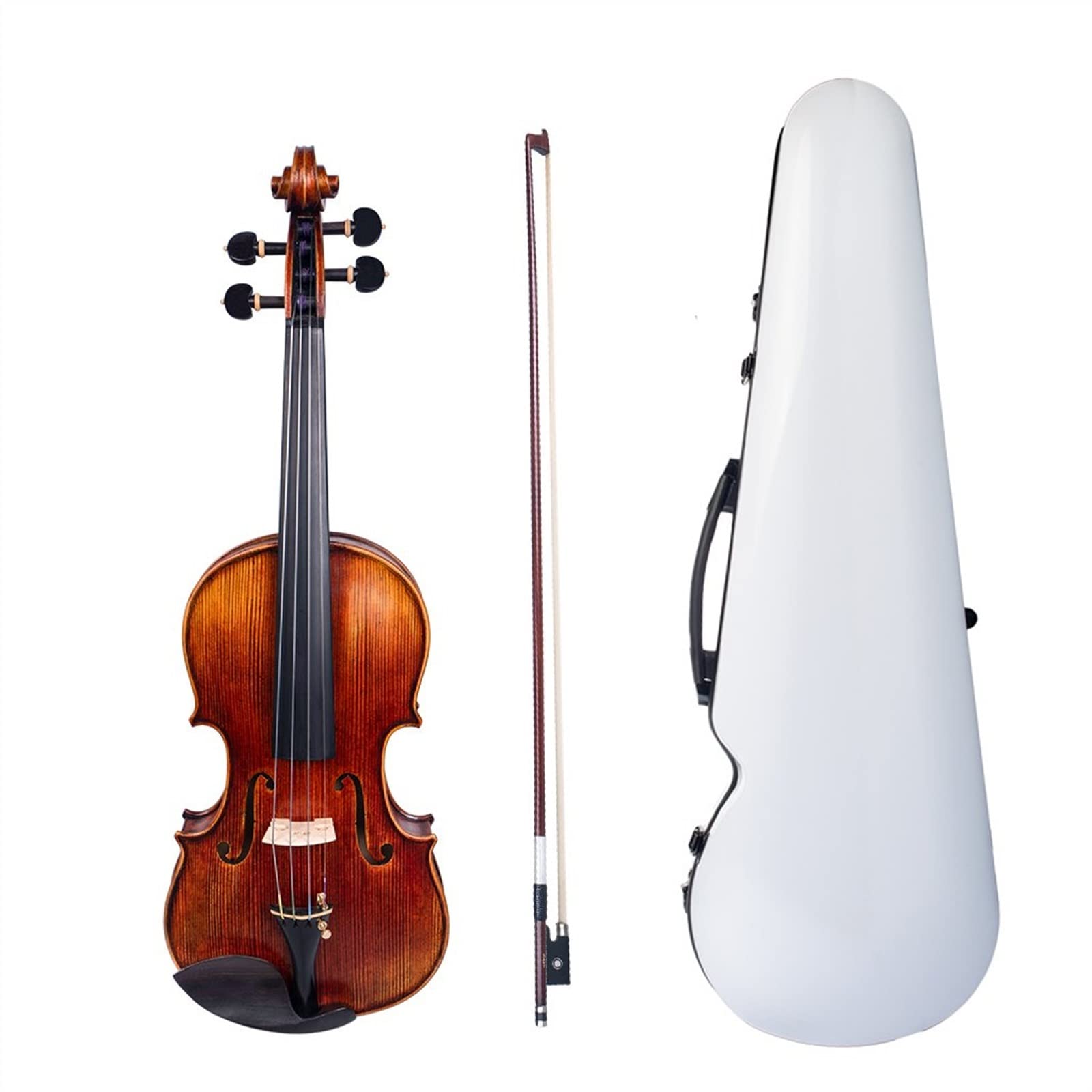 Violon Student Kit Violino 4/4 con Custodia per Violino in Fibra di Carbonio Arco in Legno Brasiliano