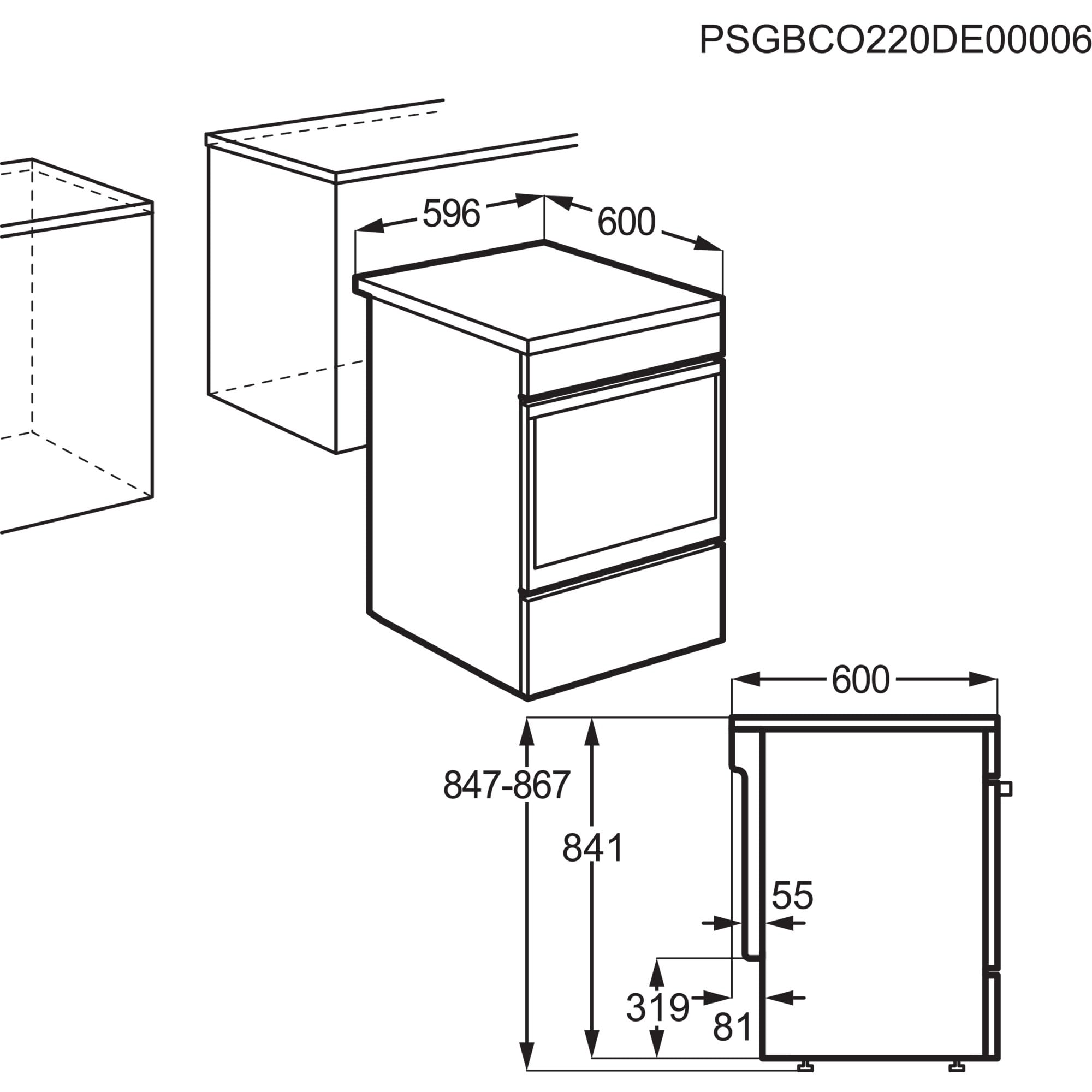 AEG Standherd mit Glaskeramik-Kochfeld 60 cm CCB6206ABW